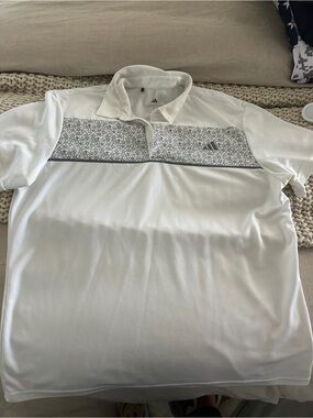 Adidas White Golf Polo